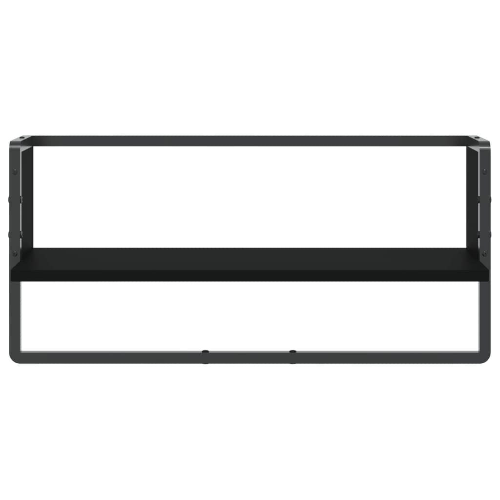 vidaXL Wall Shelf with Bar Black 65x25x30 cm