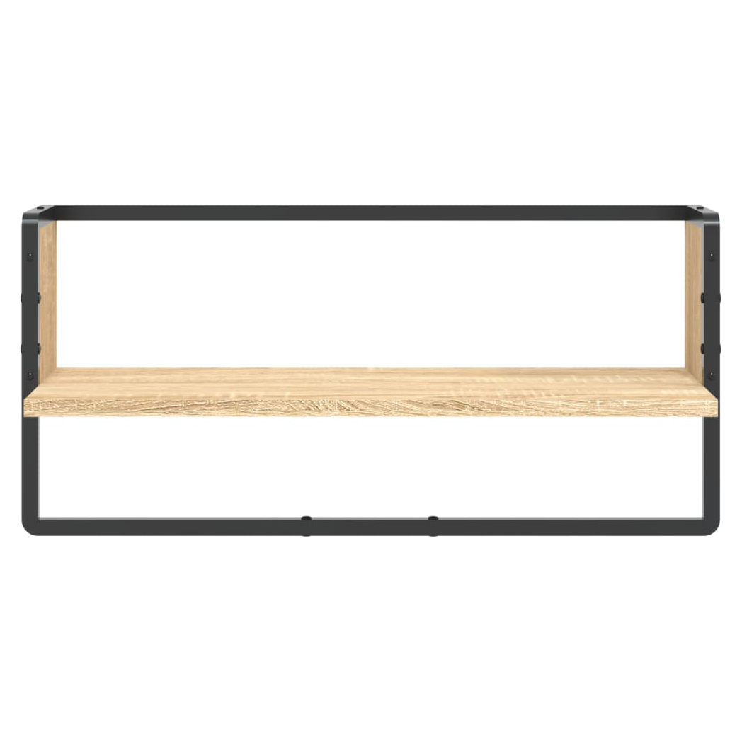 vidaXL Wall Shelf with Bar Sonoma Oak 65x25x30 cm