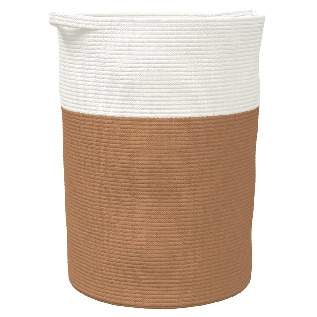 vidaXL Storage Basket Brown and White 49x65 cm Cotton