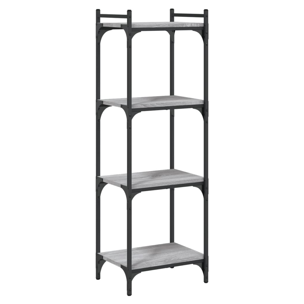 vidaXL Bookcase 4-Tier Grey Sonoma 40x30x120 cm Engineered Wood