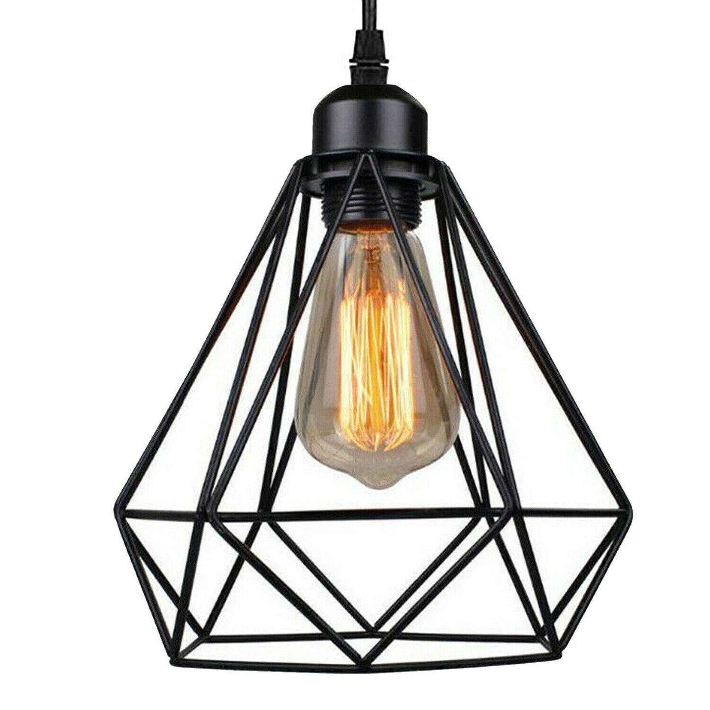 Industrial Geometric Cage Pendant Lamp E26 Ceiling Light Fixture~1177