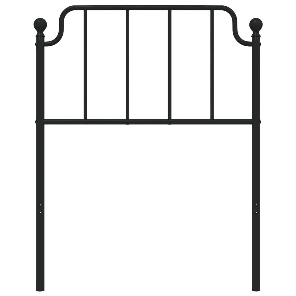 vidaXL Metal Headboard Black 80 cm