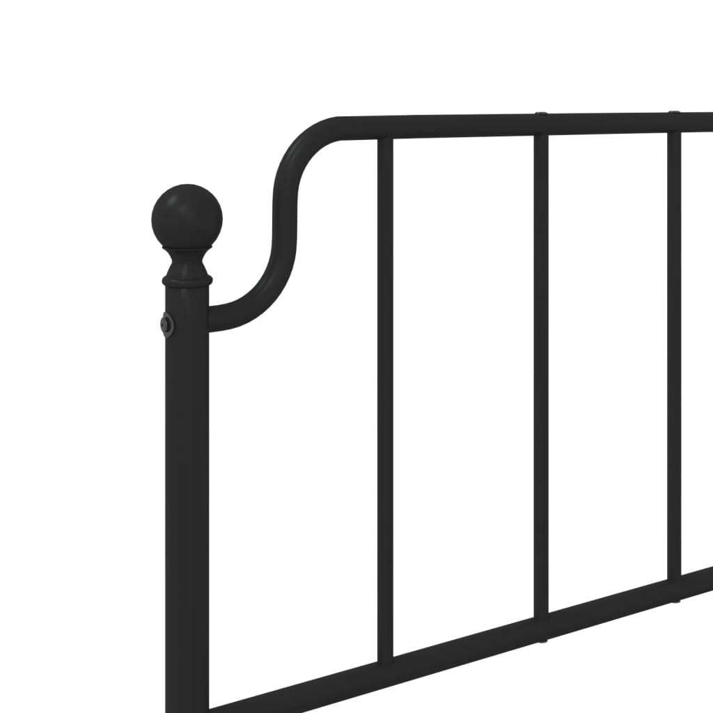 vidaXL Metal Headboard Black 80 cm