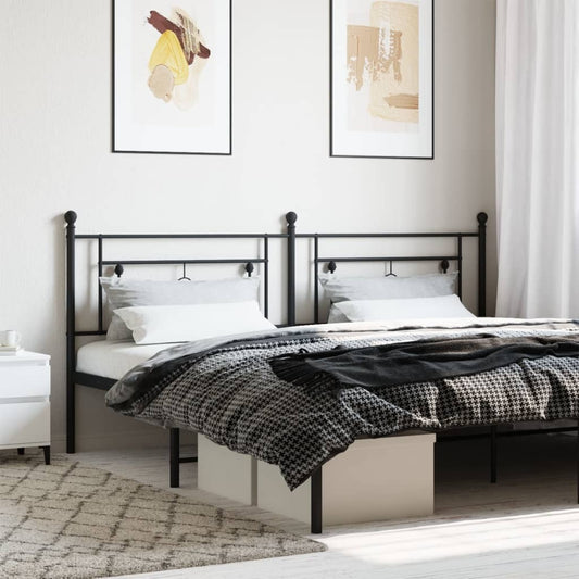 vidaXL Metal Headboard Black 193 cm