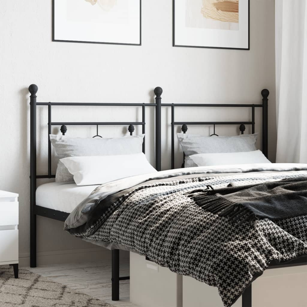 vidaXL Metal Headboard Black 150 cm