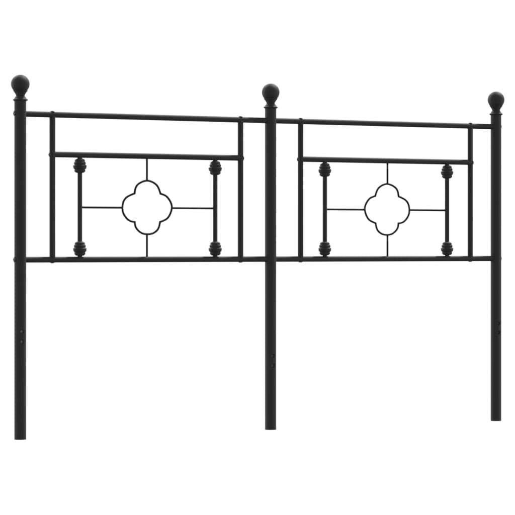 vidaXL Metal Headboard Black 150 cm