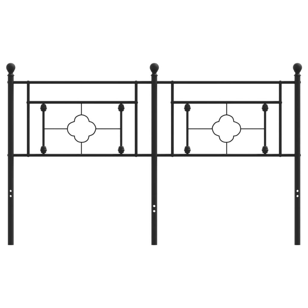 vidaXL Metal Headboard Black 150 cm