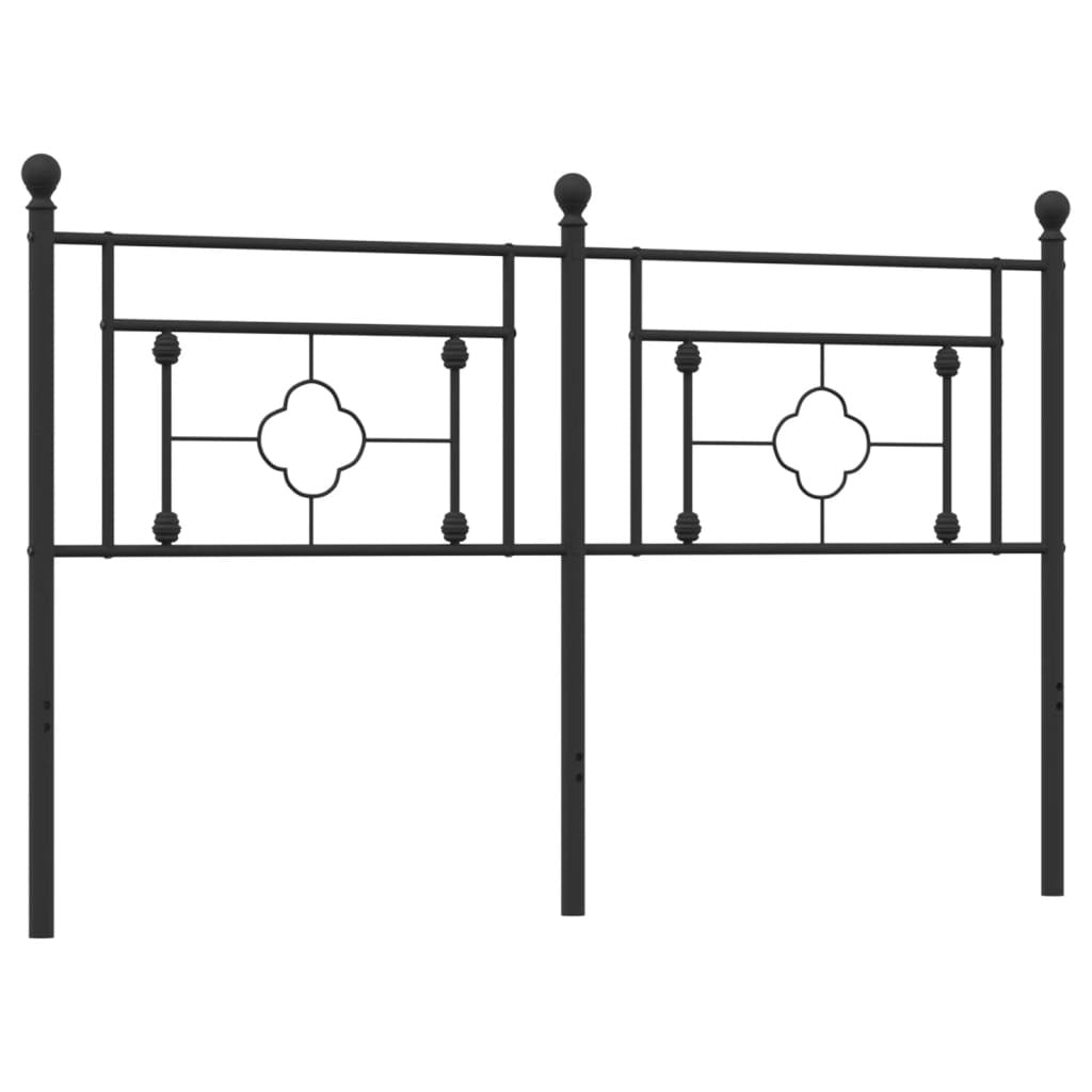 vidaXL Metal Headboard Black 150 cm