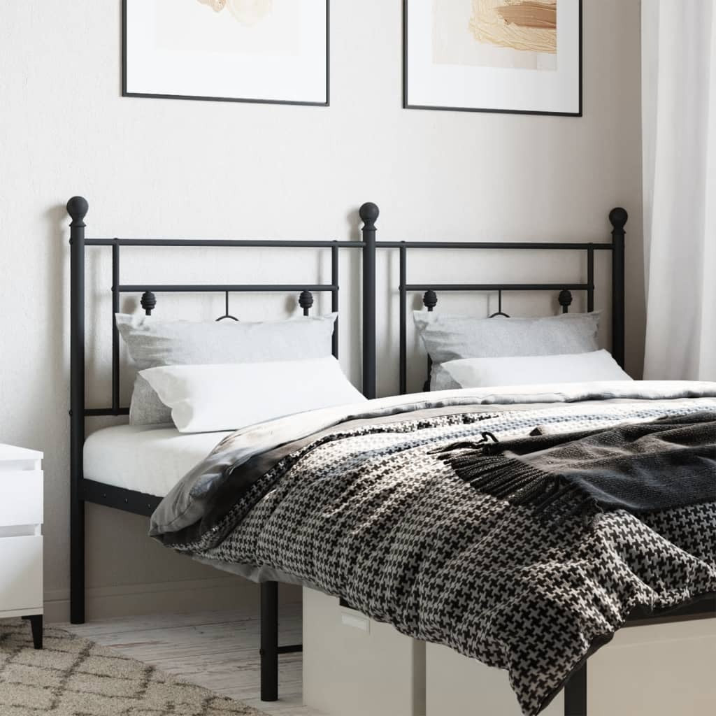 vidaXL Metal Headboard Black 160 cm