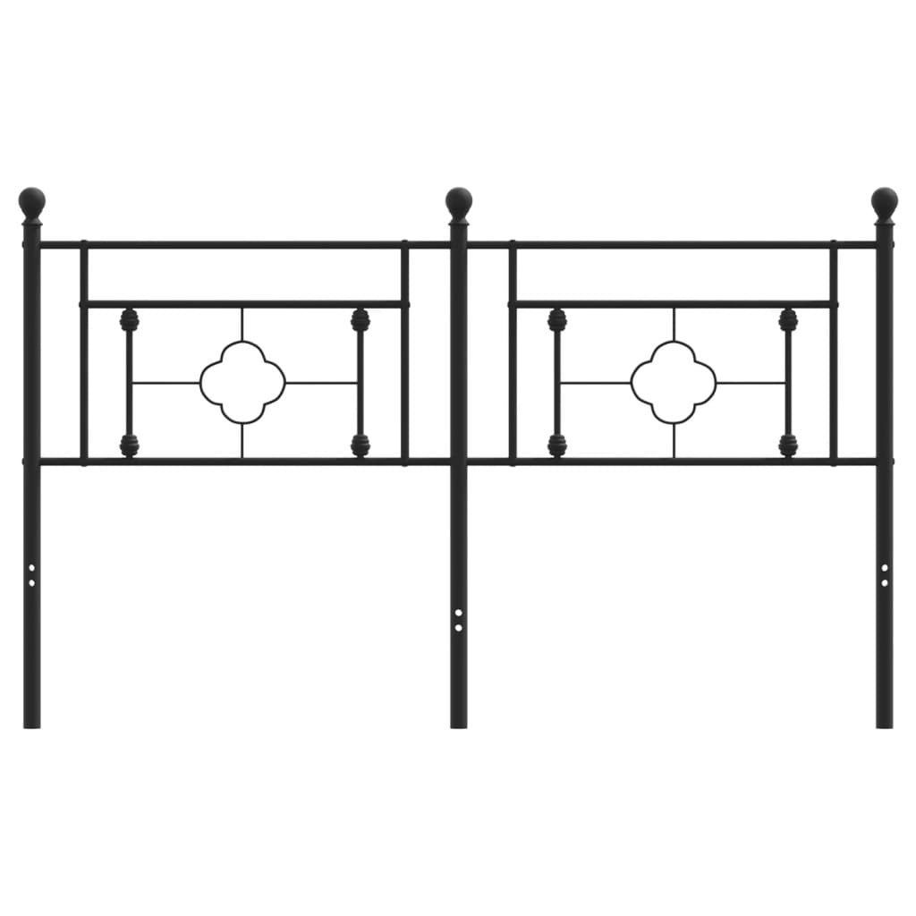 vidaXL Metal Headboard Black 160 cm