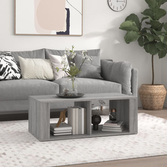 vidaXL Coffee Table Grey Sonoma 100x50x36 cm Engineered Wood