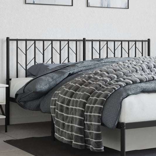 vidaXL Metal Headboard Black 180 cm