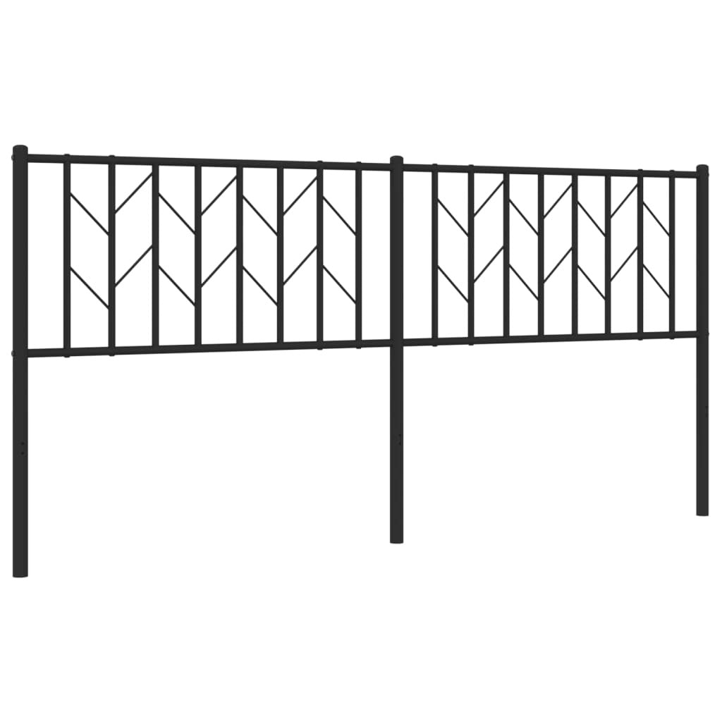 vidaXL Metal Headboard Black 180 cm