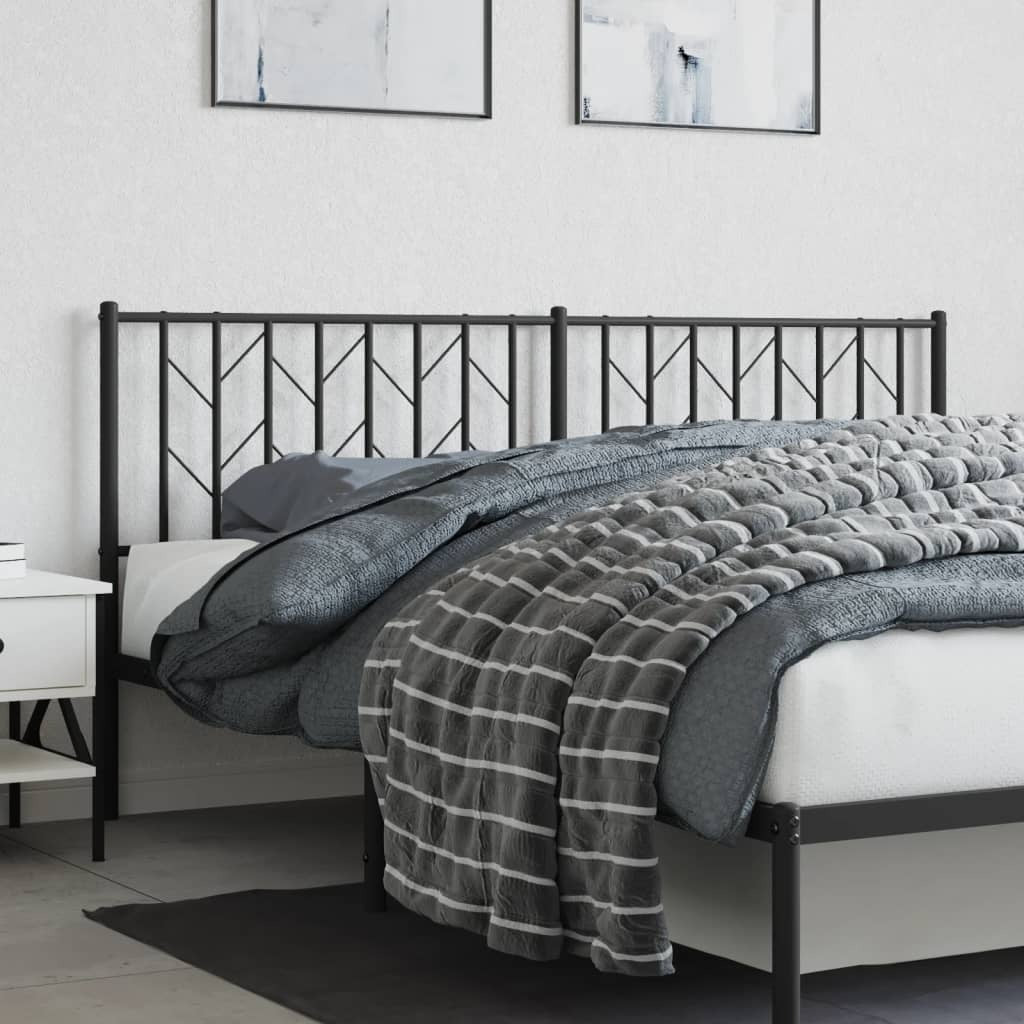 vidaXL Metal Headboard Black 180 cm