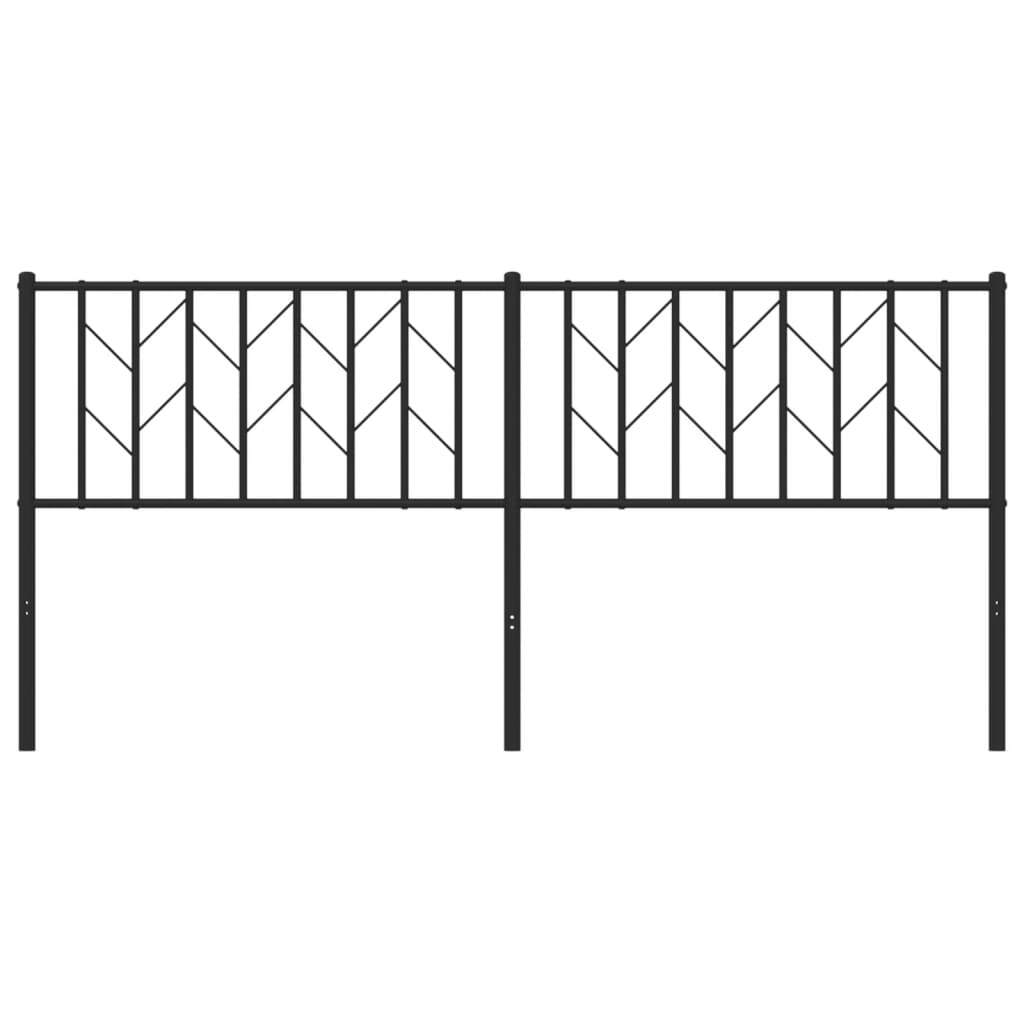 vidaXL Metal Headboard Black 180 cm