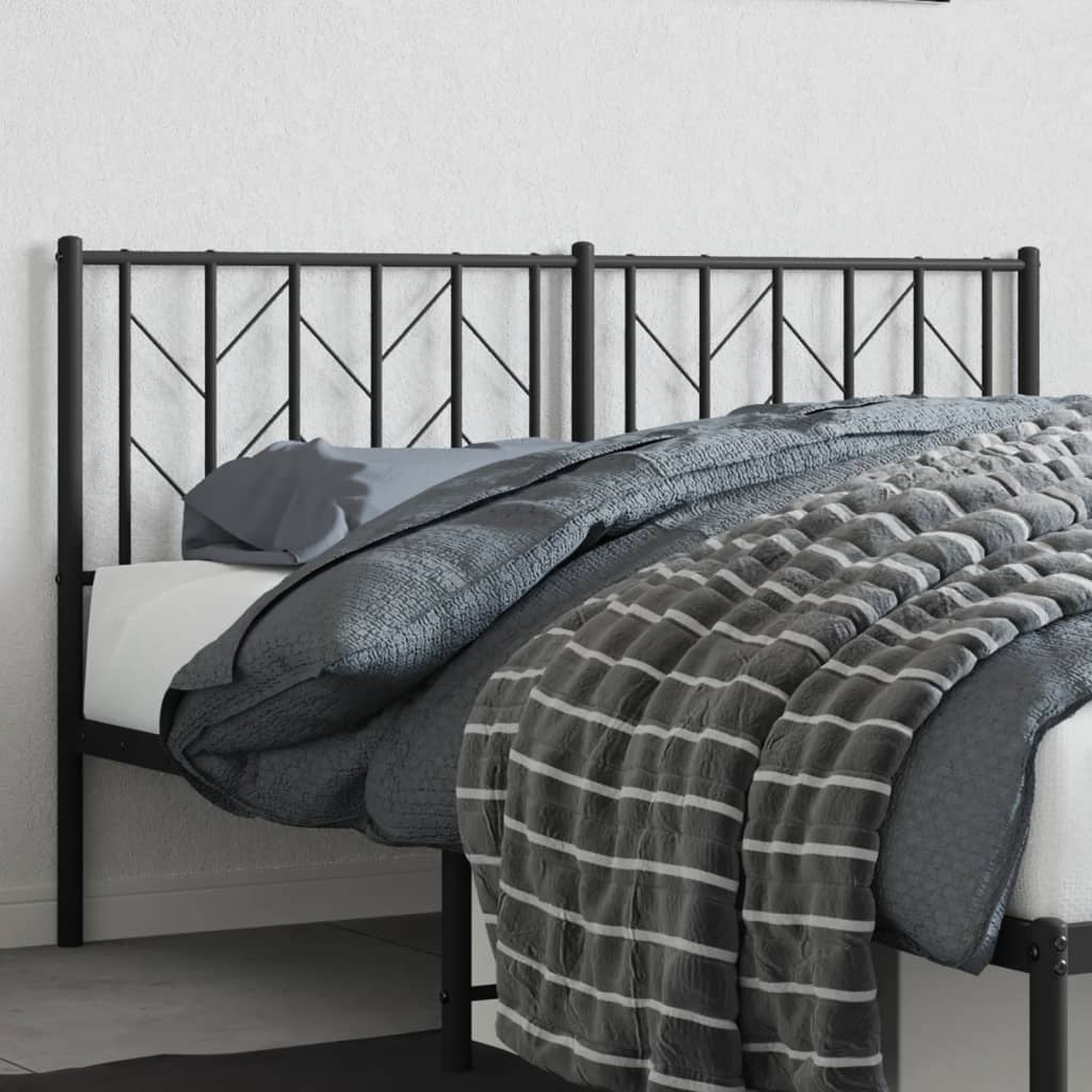 vidaXL Metal Headboard Black 150 cm