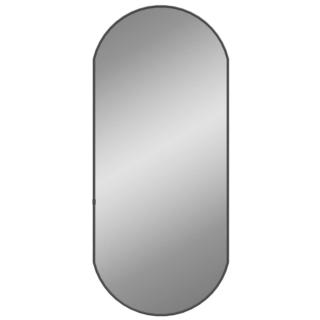 vidaXL Wall Mirror Black 80x35 cm Oval