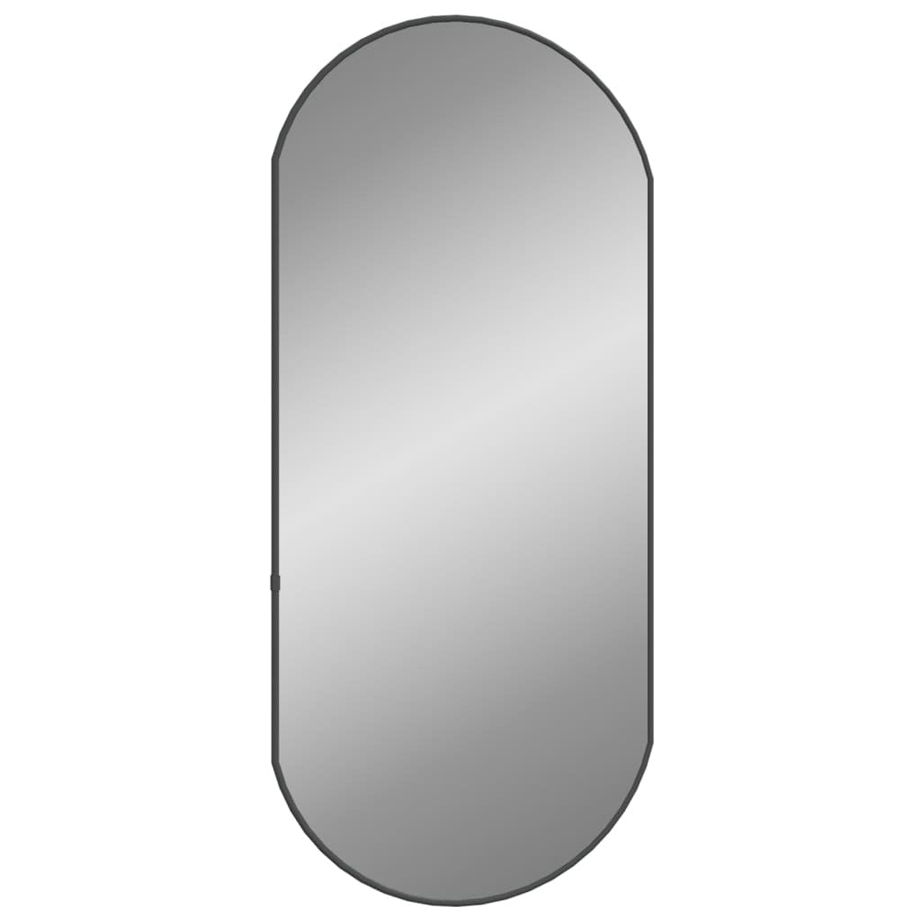 vidaXL Wall Mirror Black 80x35 cm Oval