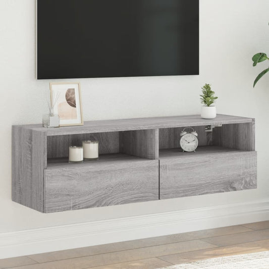 vidaXL TV Wall Cabinet Grey Sonoma 100x30x30 cm Engineered Wood