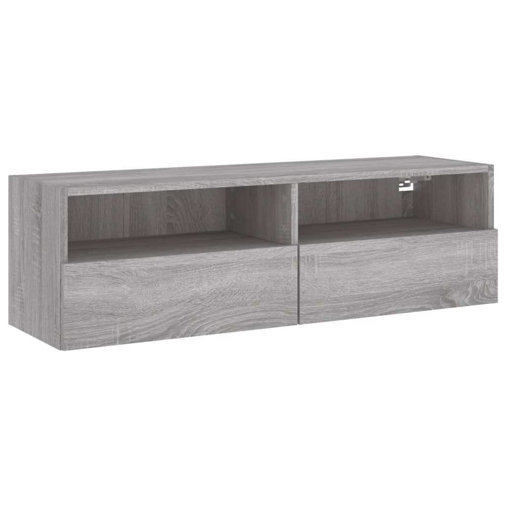 vidaXL TV Wall Cabinet Grey Sonoma 100x30x30 cm Engineered Wood