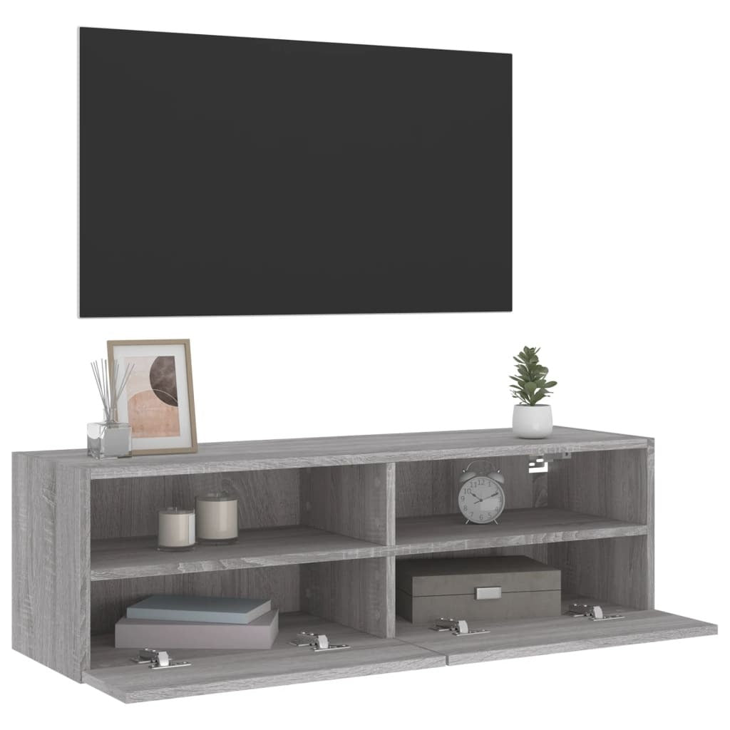 vidaXL TV Wall Cabinet Grey Sonoma 100x30x30 cm Engineered Wood