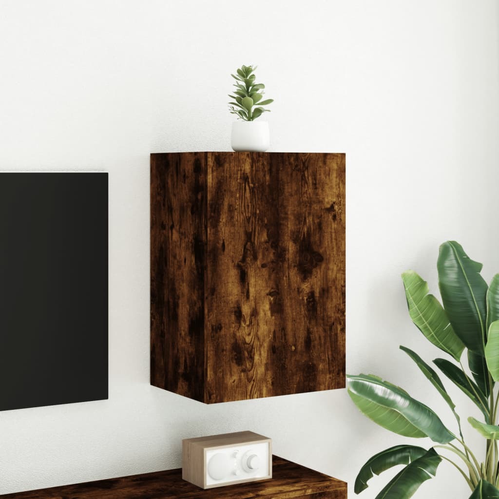 vidaXL TV Wall Cabinet Smoked Oak 40.5x30x60 cm Engineered Wood