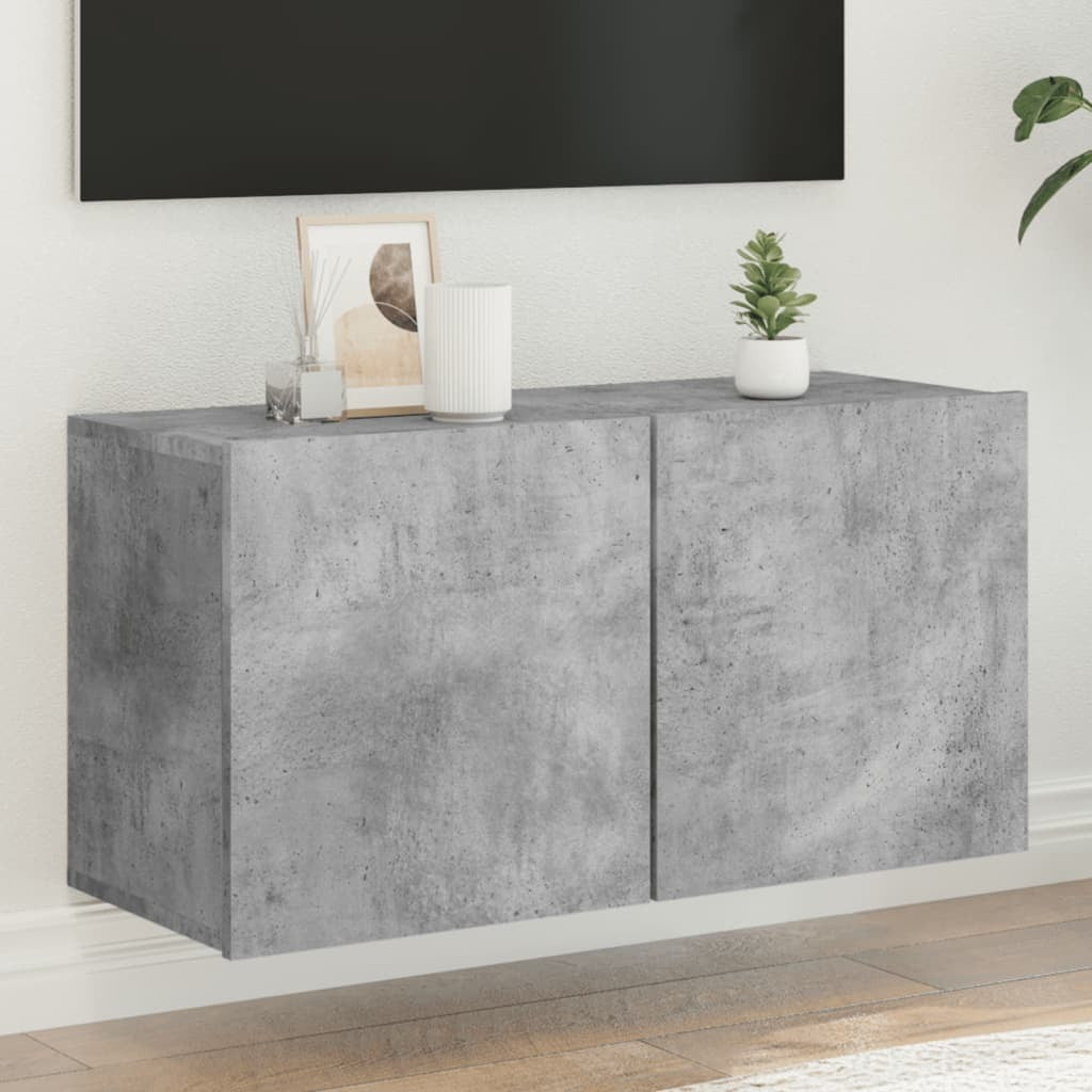 vidaXL TV Cabinet Wall-mounted Concrete Grey 80x30x41 cm