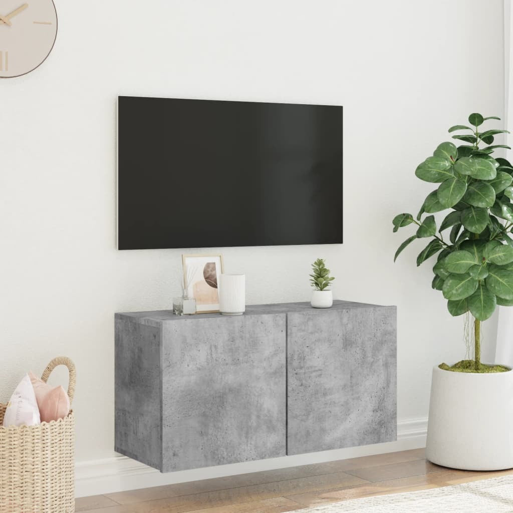 vidaXL TV Cabinet Wall-mounted Concrete Grey 80x30x41 cm