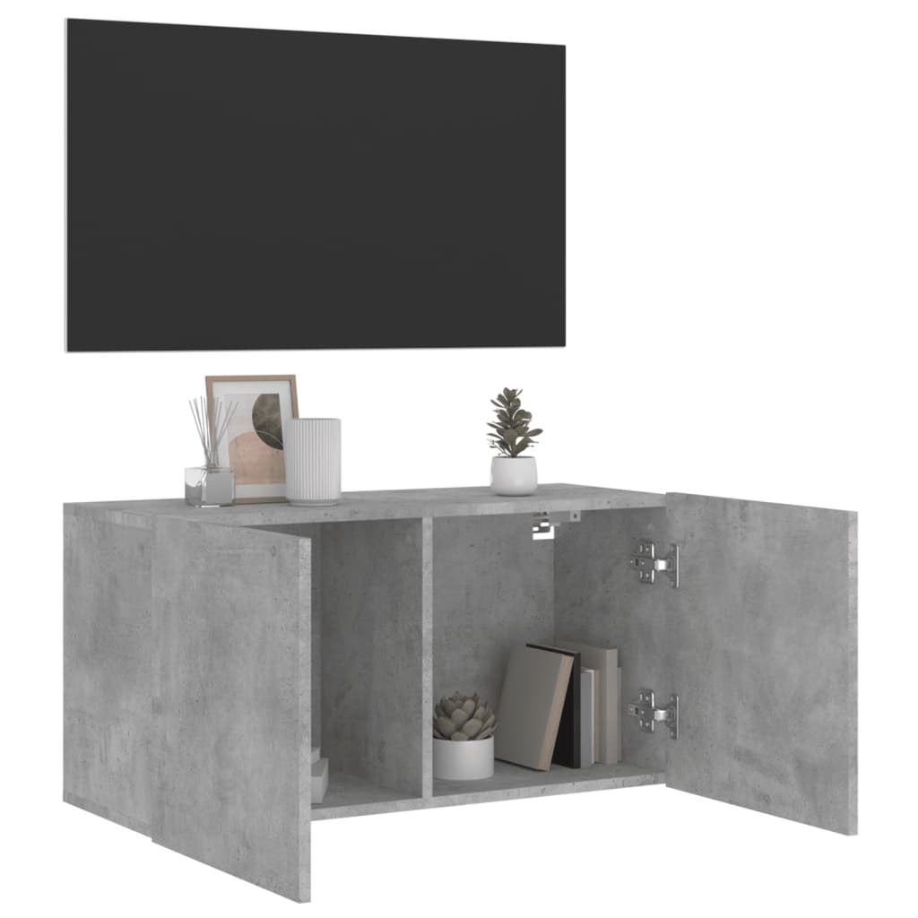 vidaXL TV Cabinet Wall-mounted Concrete Grey 80x30x41 cm