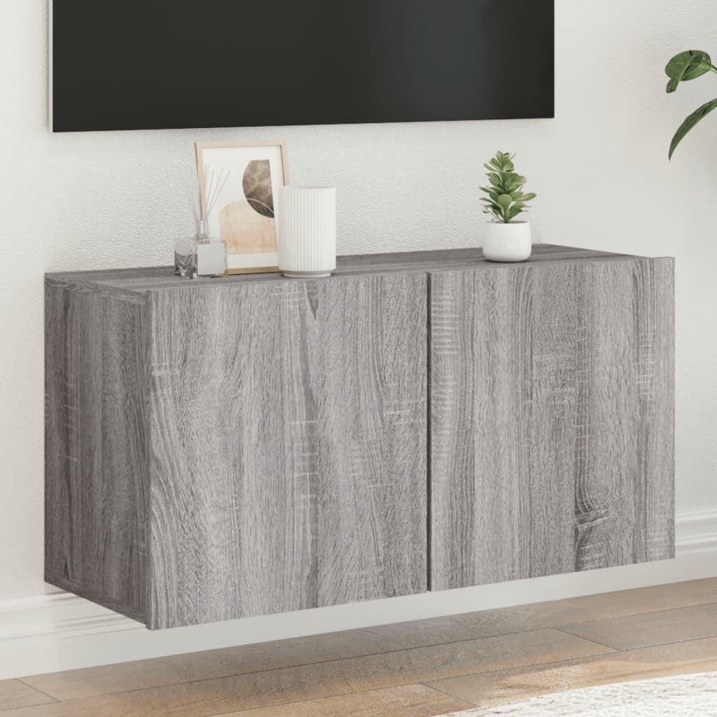 vidaXL TV Cabinet Wall-mounted Grey Sonoma 80x30x41 cm