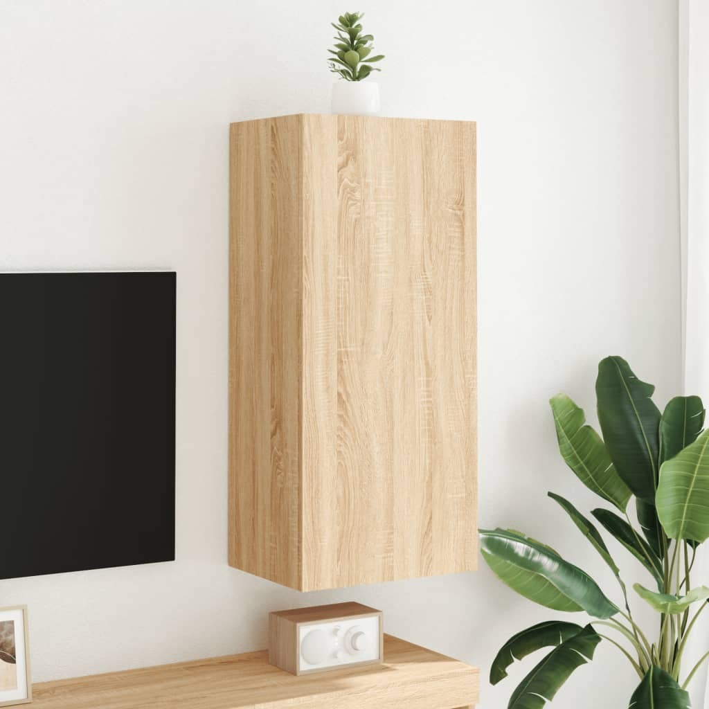 vidaXL TV Wall Cabinet Sonoma Oak 40.5x30x90 cm Engineered Wood