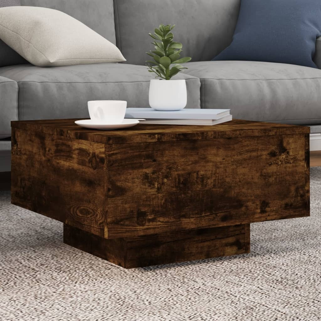 vidaXL Coffee Table Smoked Oak 55x55x31 cm Engineered Wood