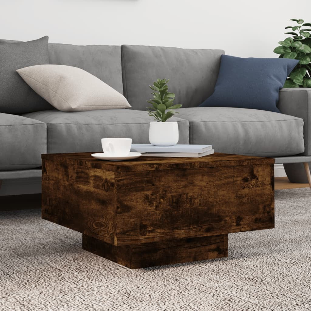 vidaXL Coffee Table Smoked Oak 55x55x31 cm Engineered Wood