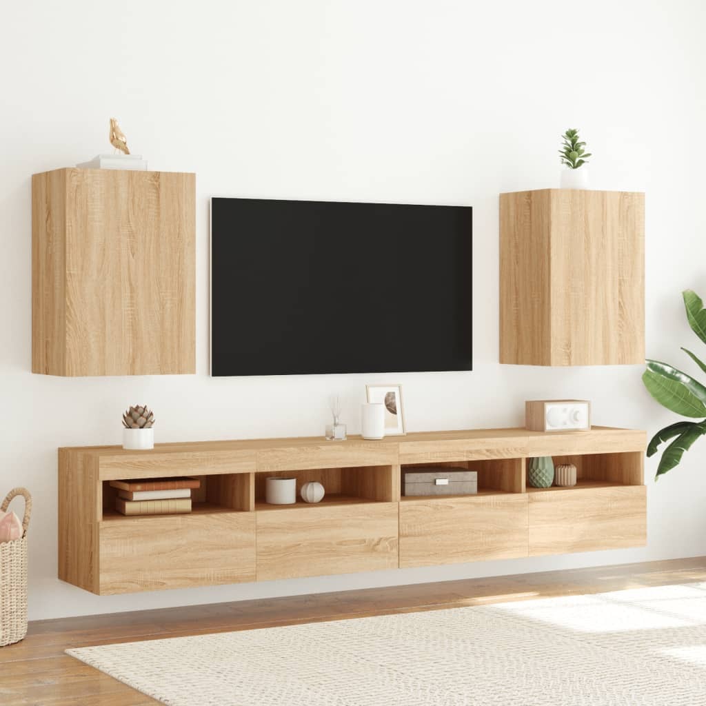 vidaXL TV Wall Cabinet Sonoma Oak 40.5x30x60 cm Engineered Wood