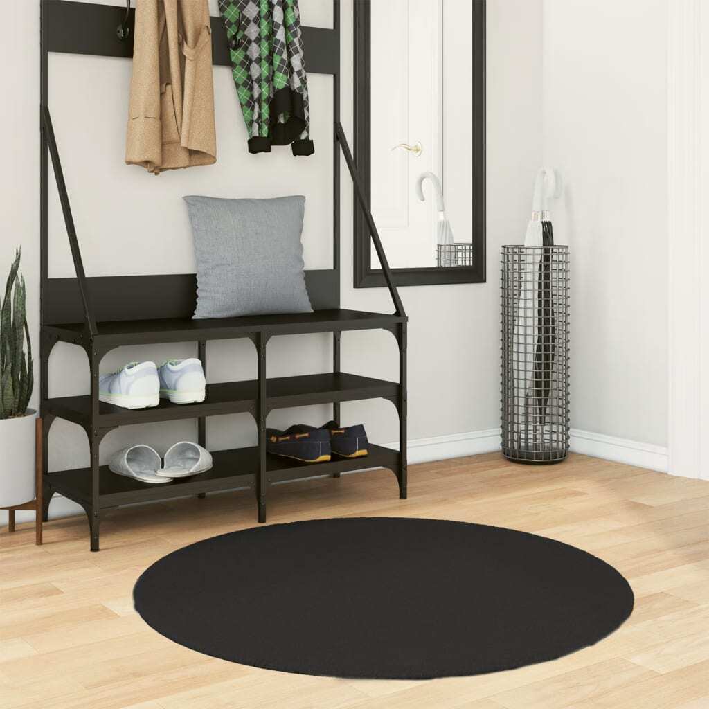 vidaXL Rug HUARTE Short Pile Soft and Washable Black  100 cm