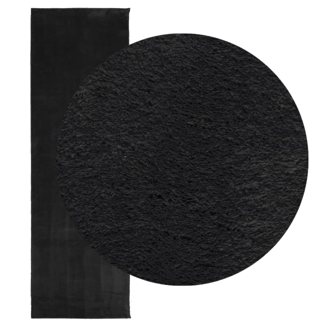 vidaXL Rug HUARTE Short Pile Soft and Washable Black 80x250 cm