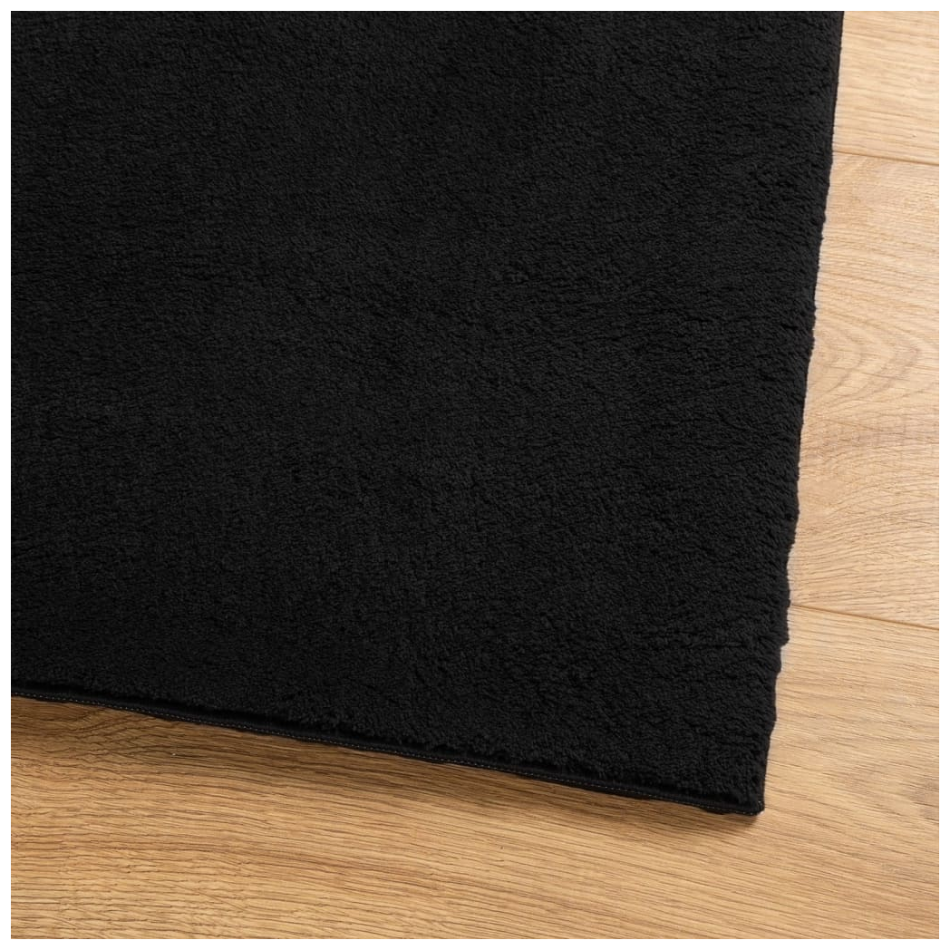 vidaXL Rug HUARTE Short Pile Soft and Washable Black 80x250 cm