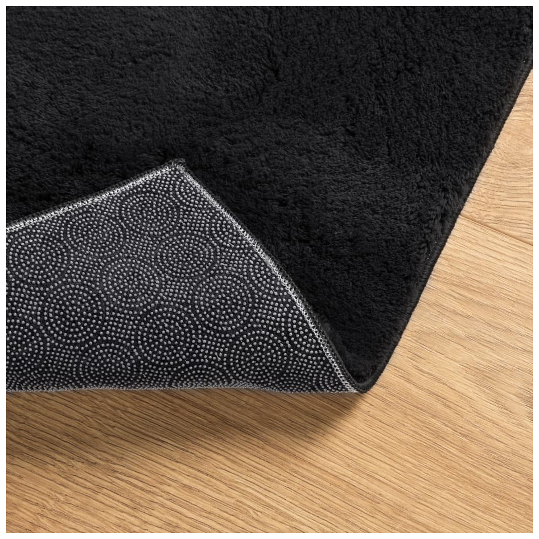 vidaXL Rug HUARTE Short Pile Soft and Washable Black 80x250 cm