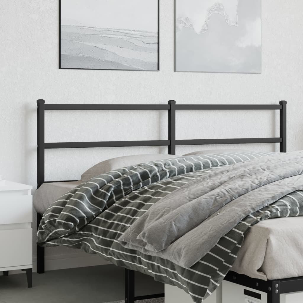 vidaXL Metal Headboard Black 150 cm