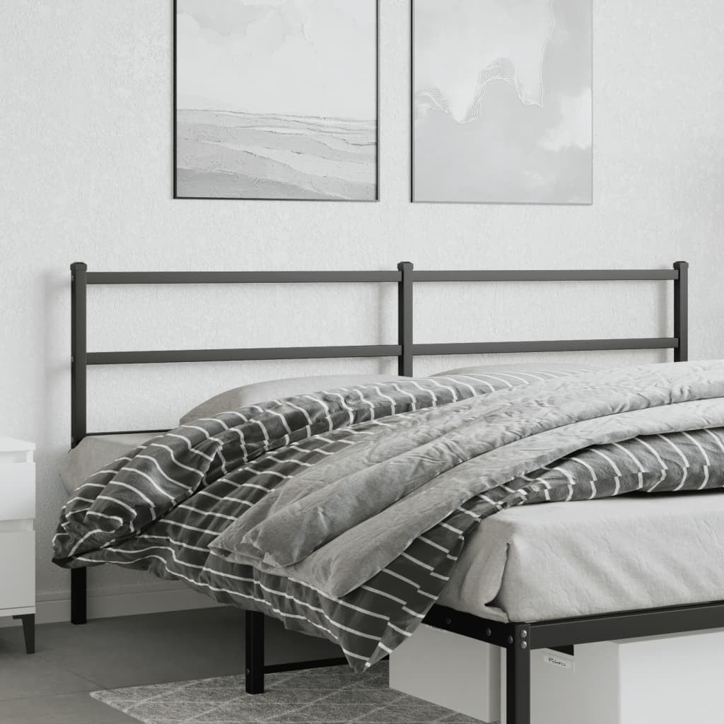 vidaXL Metal Headboard Black 193 cm