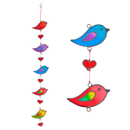 Multicolour String Of Birds Suncatcher