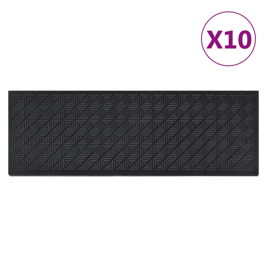 vidaXL Stair Treads 10 pcs 25x75 cm Rubber