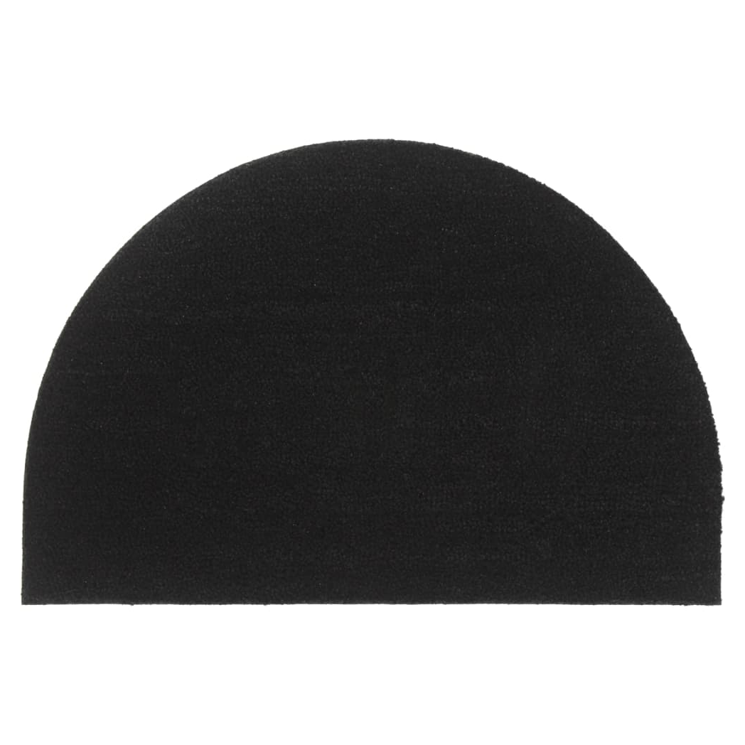 vidaXL Door Mat Black Half Round 60x90 cm Tufted Coir