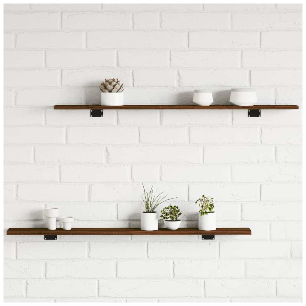 vidaXL Wall Shelves 4 pcs Brown Oak 100x10x1.5 cm Engineered Wood