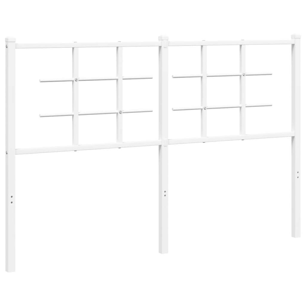 vidaXL Metal Headboard White 140 cm