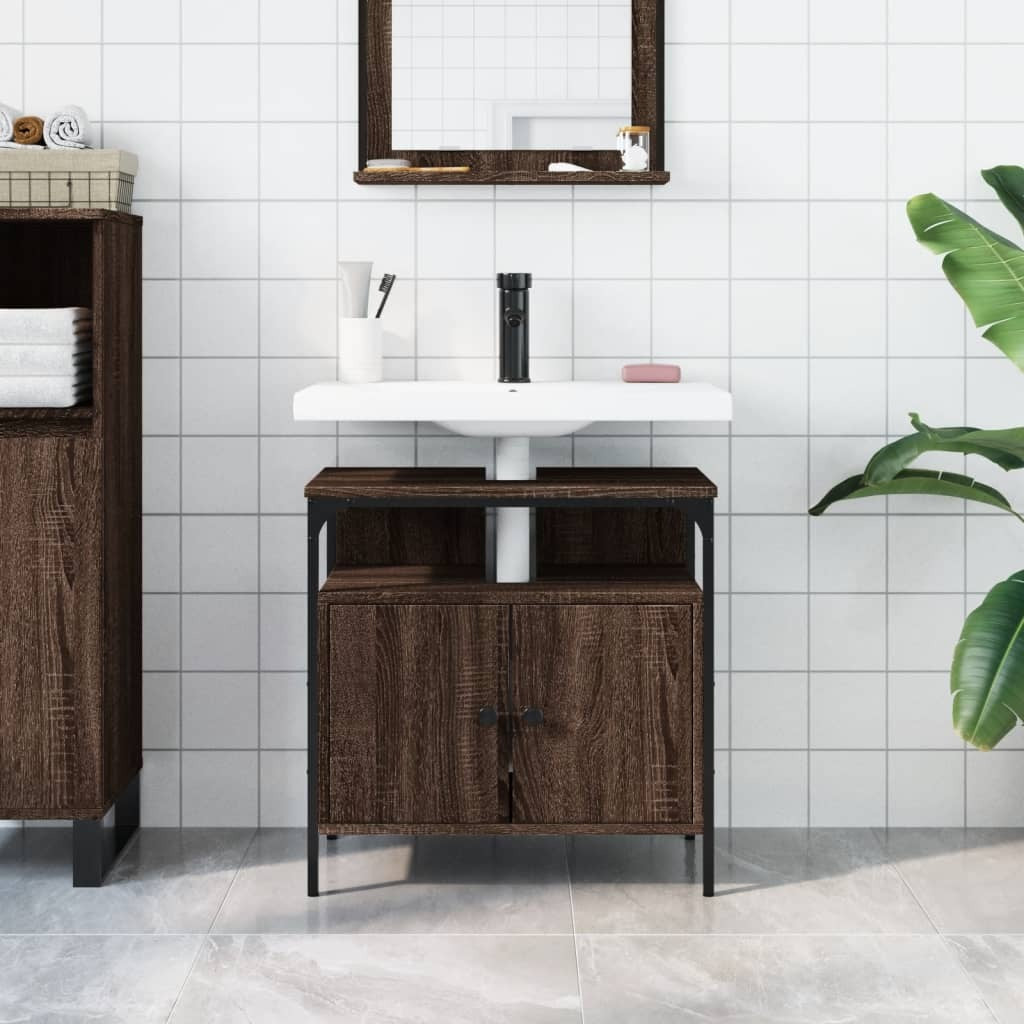 vidaXL Bathroom Sink Cabinet Brown Oak 60x30x60 cm Engineered Wood