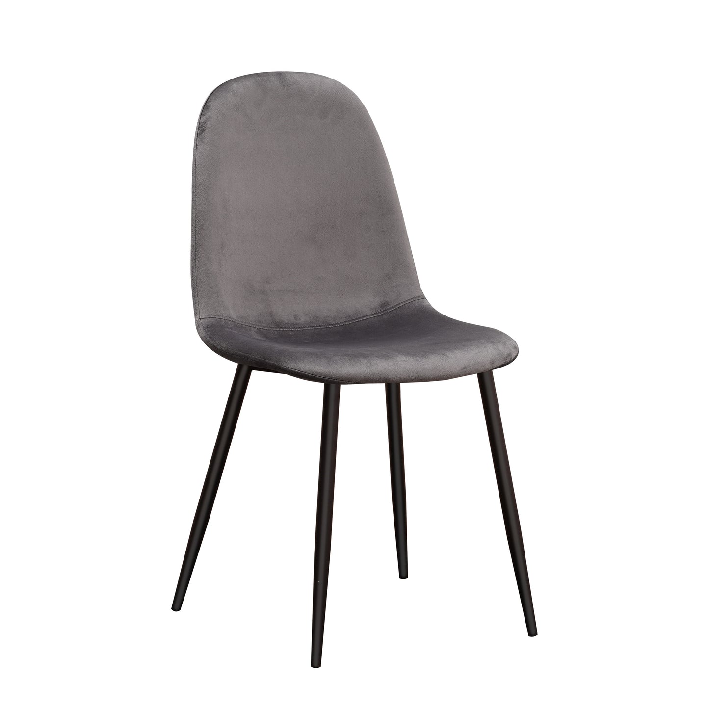 Grey fabric chair black metal legs