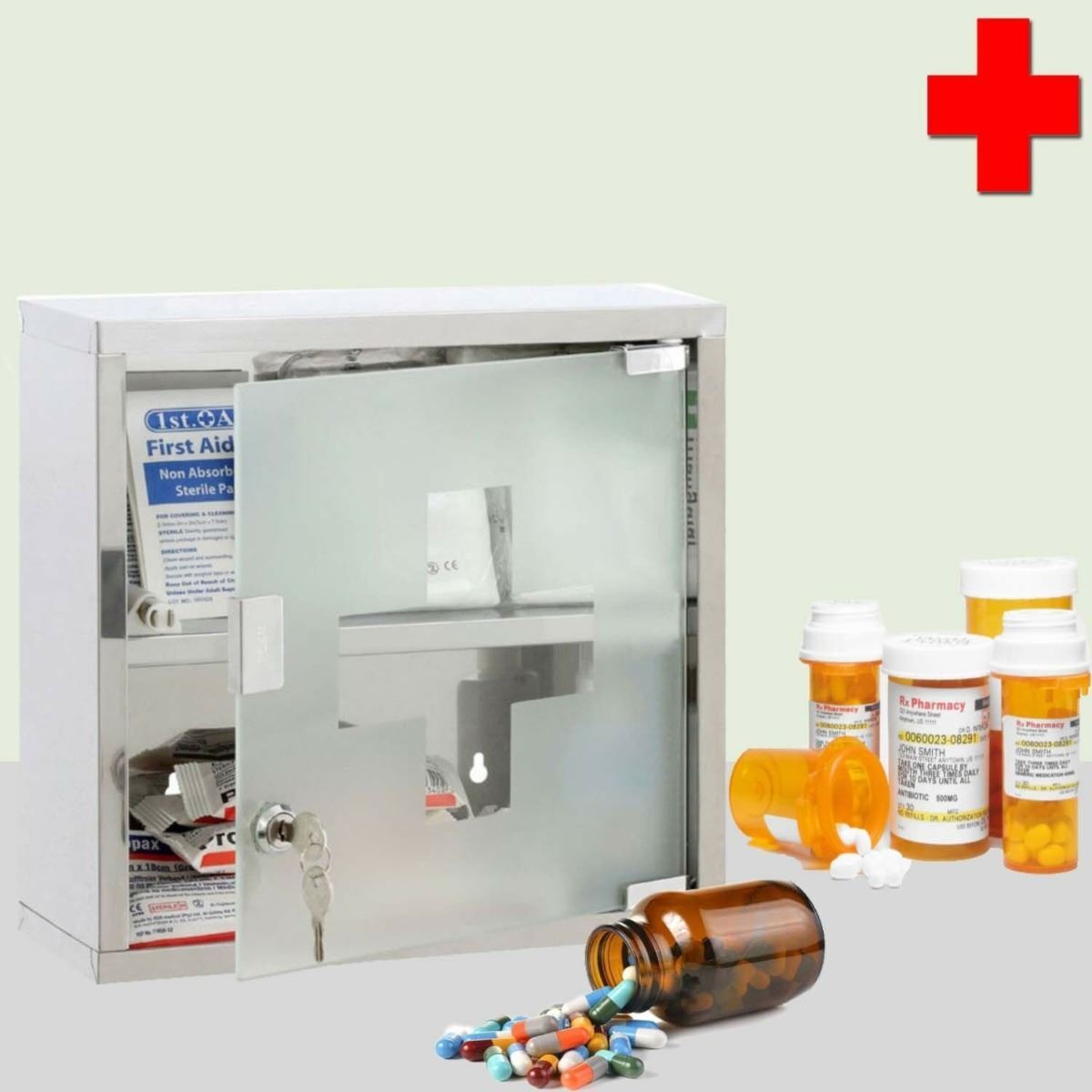 S/S Medicine Cabinet Glass Door