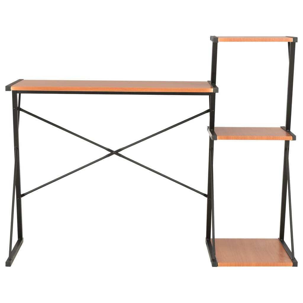 Desk with Shelf Black and Brown 116x50x93 cm