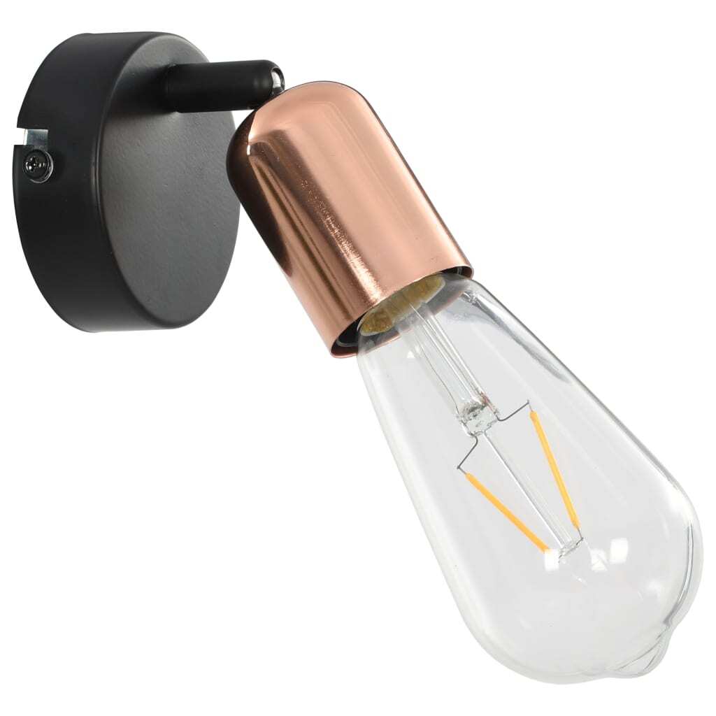 Spot Lights 2 pcs Black and Copper E27